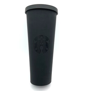 Starbucks 2015 Soft Touch Matte Black Venti Tumbler Cold Cup Acrylic Collectible
